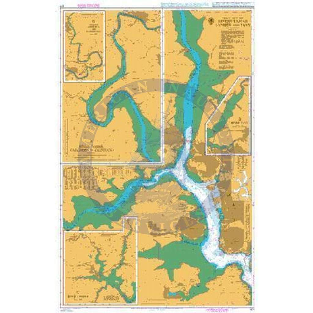 British Admiralty Nautical Chart  871: England - South Coast, Rivers Tamar, Lynher and Tavy