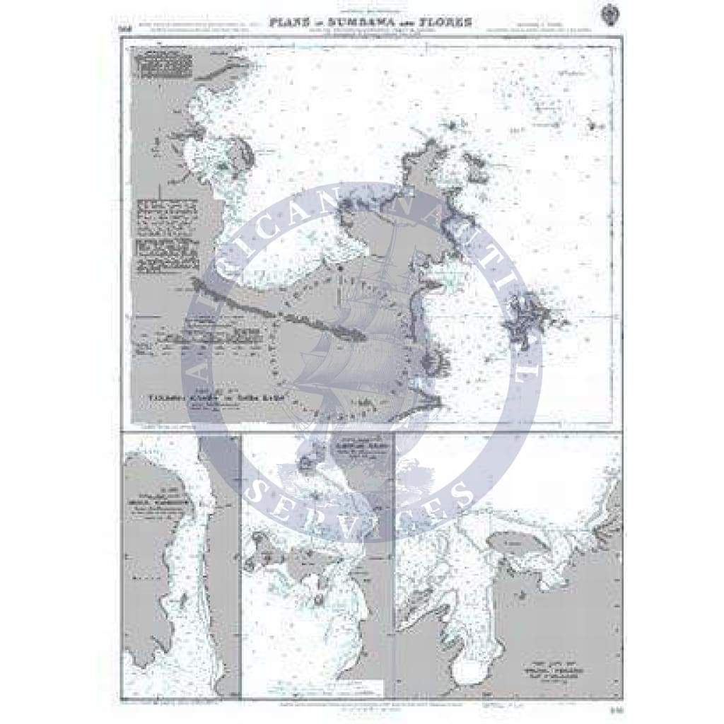 British Admiralty Nautical Chart 895: Plans in Sumbawa and Flores