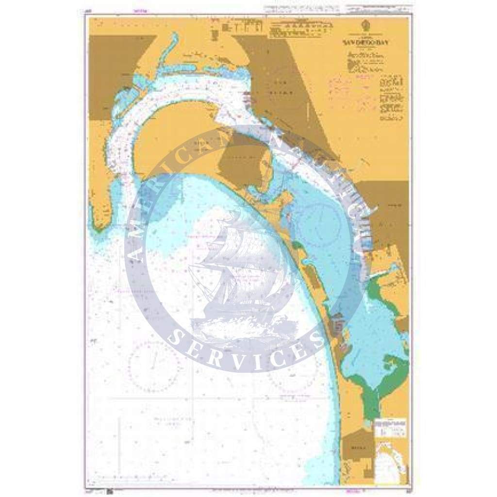 British Admiralty Nautical Chart 897: United States - West Coast, California, San Diego Bay