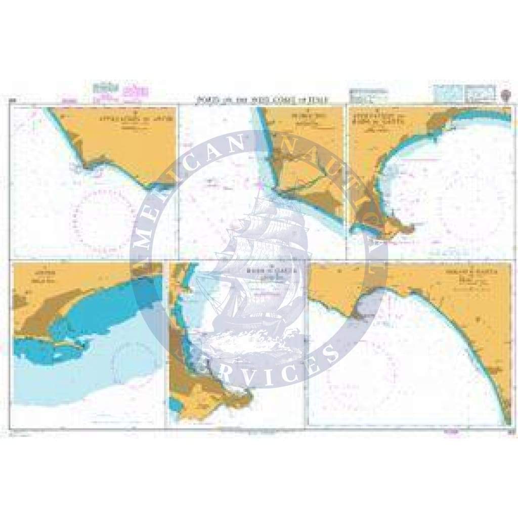 British Admiralty Nautical Chart 906: Ports on the West Coast of Italy