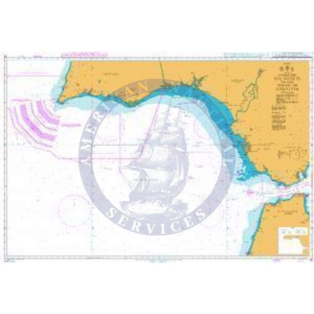 British Admiralty Nautical Chart  91: Cabo de Sao Vicente to the Strait of Gibraltar