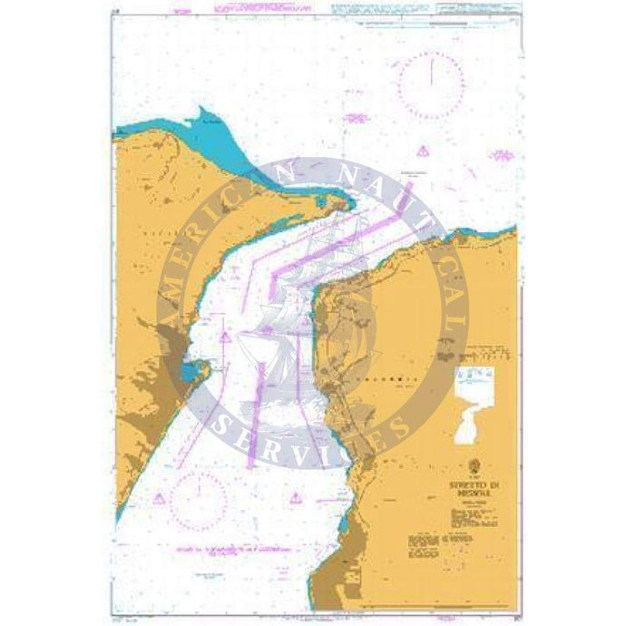 British Admiralty Nautical Chart  917: Italy, Stretto di Messina including Villa San Giovanni and Reggio di Calabria