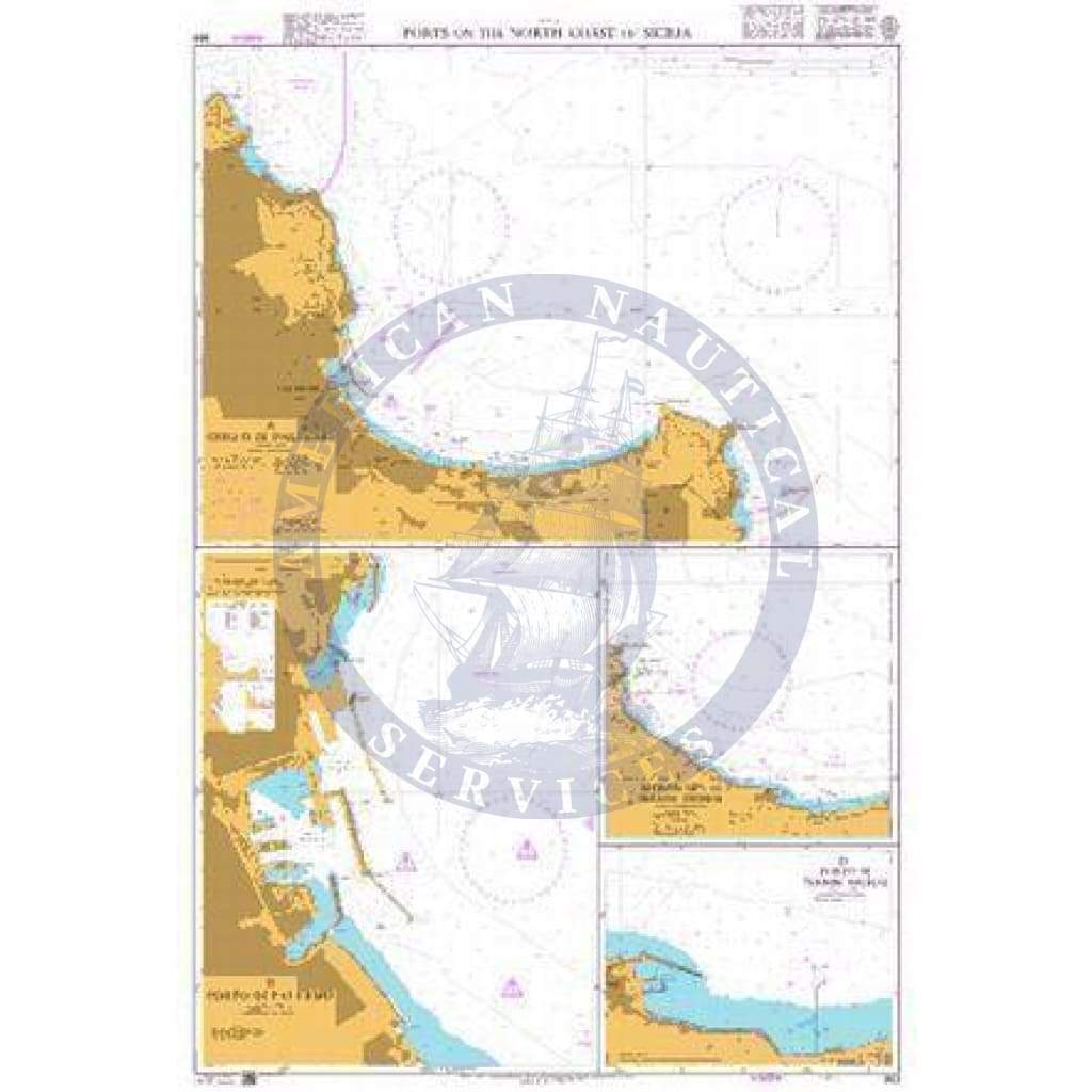British Admiralty Nautical Chart 963: Italy, Ports on the North Coast of Sicilia