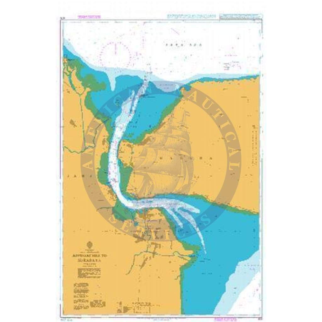 British Admiralty Nautical Chart 975: Indonesia, Jawa – North Coast, Approaches to Surabaya