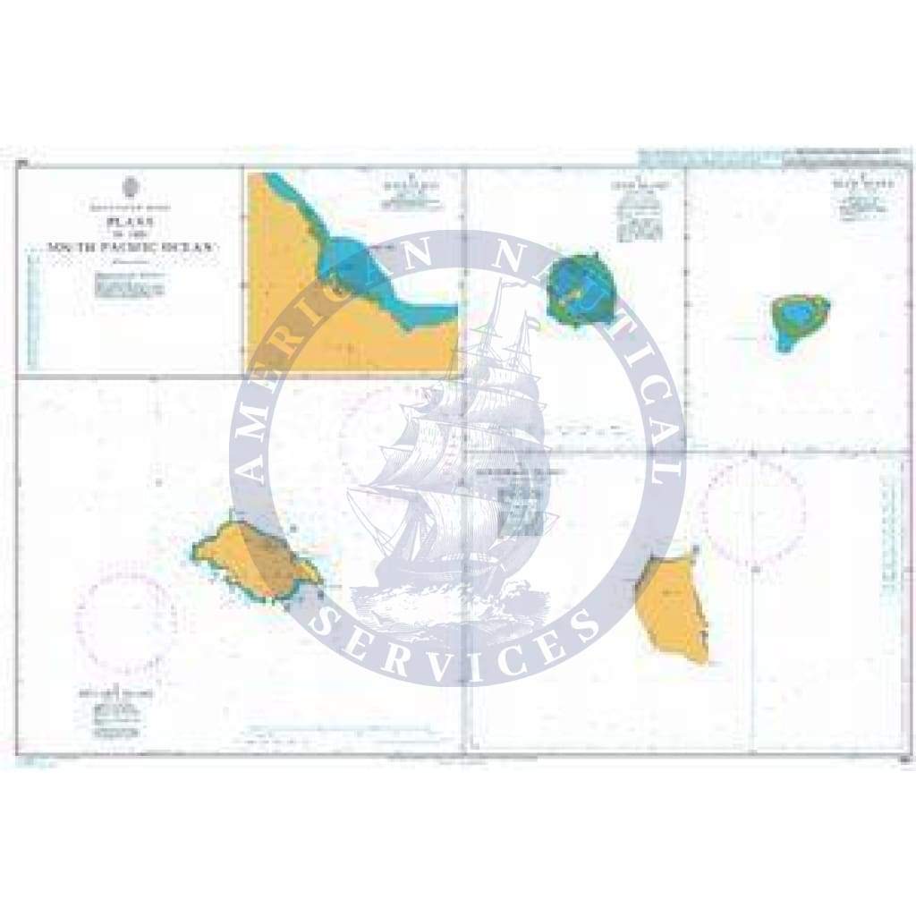 British Admiralty Nautical Chart 991: Plans in the South Pacific Ocean
