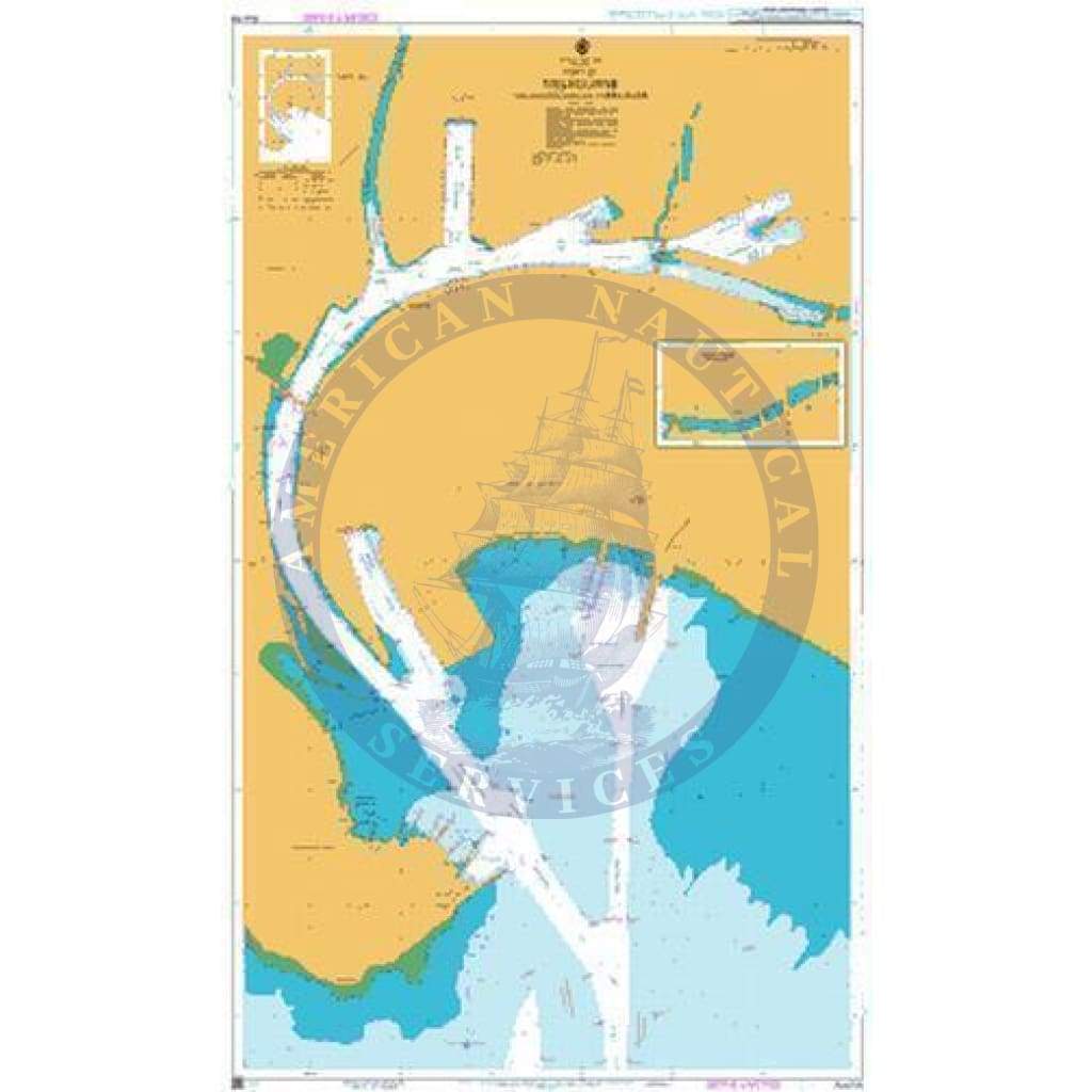 British Admiralty Nautical Chart AUS154: Australia - South Coast - Melbourne - Williamstown and Yarra River