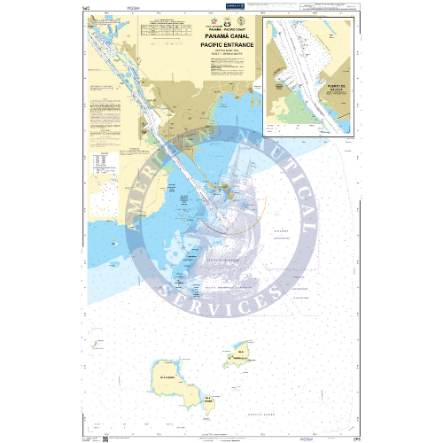 British Admiralty Nautical Chart CP5: Panama Canal Pacific Entrance