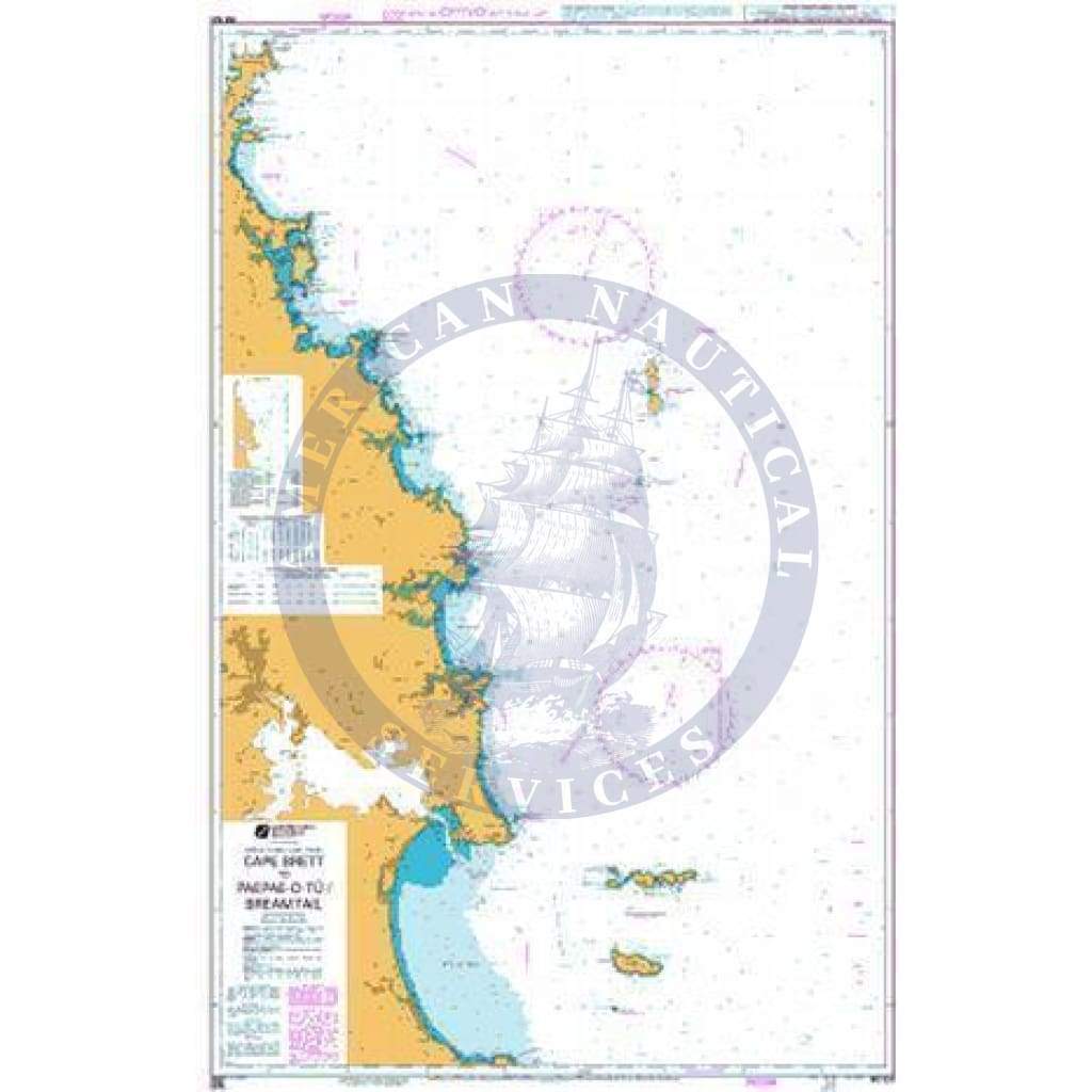 British Admiralty Nautical Chart NZ521: Cape Brett to Paepae-O-Tu/Bream Tail