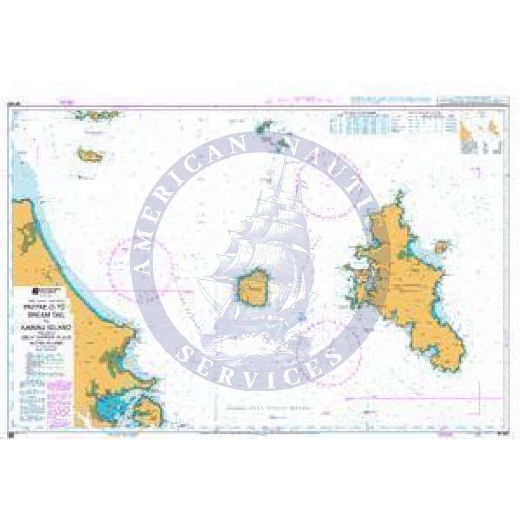 British Admiralty Nautical Chart NZ522: Paepae-o-tu / Bream Tail to Kawau Island including Great Barrier Island (Aotea Island)