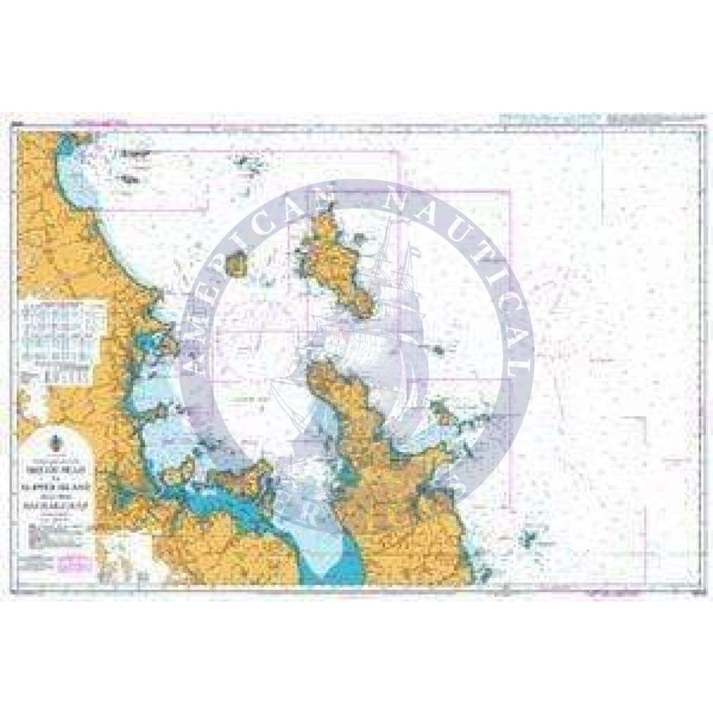 British Admiralty Nautical Chart NZ53: Bream Head to Slipper Island including Hauraki Gulf/ Tikapa Moana