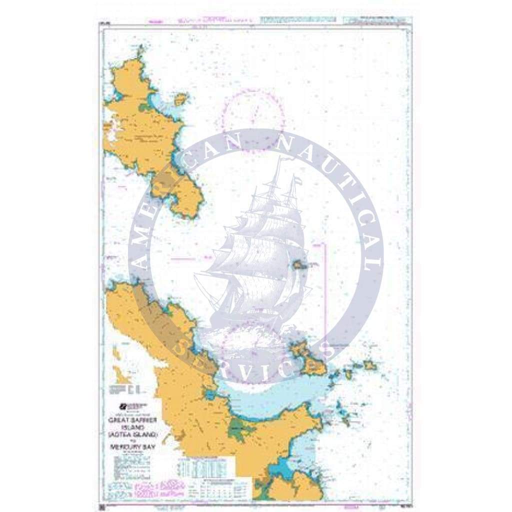 British Admiralty Nautical Chart NZ531: Great Barrier Island (Aotea Island) to Mercury Bay