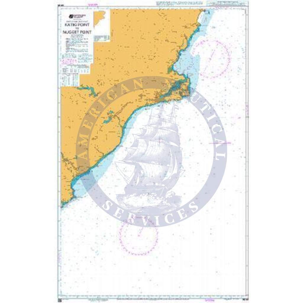British Admiralty Nautical Chart NZ66: Katiki Point to Nugget Point