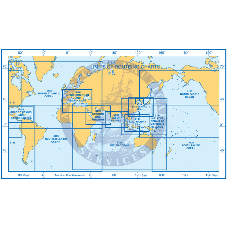 British Admiralty Routeing Chart 5124: North Atlantic Ocean