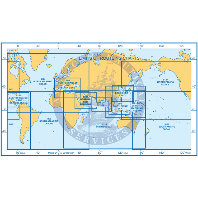 British Admiralty Routeing Chart 5125: South Atlantic Ocean