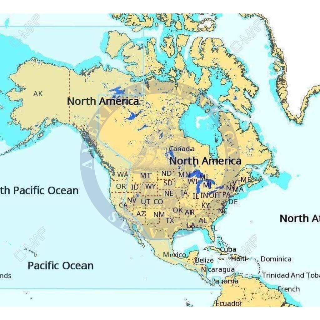 C-Map 4D Chart NA-D035: Pacific Coast, Panama to Alaska