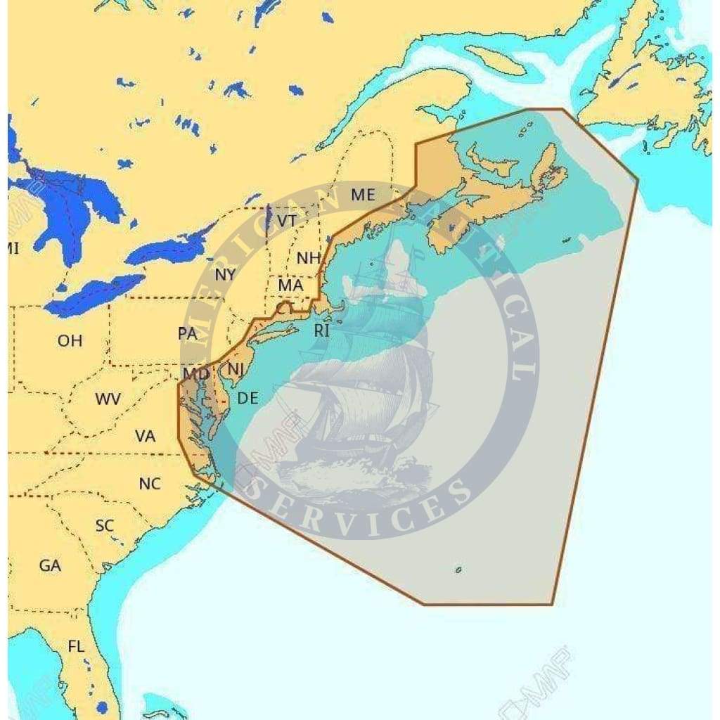 C-Map 4D Chart NA-D062: Nova Scotia to Chesapeake Bay