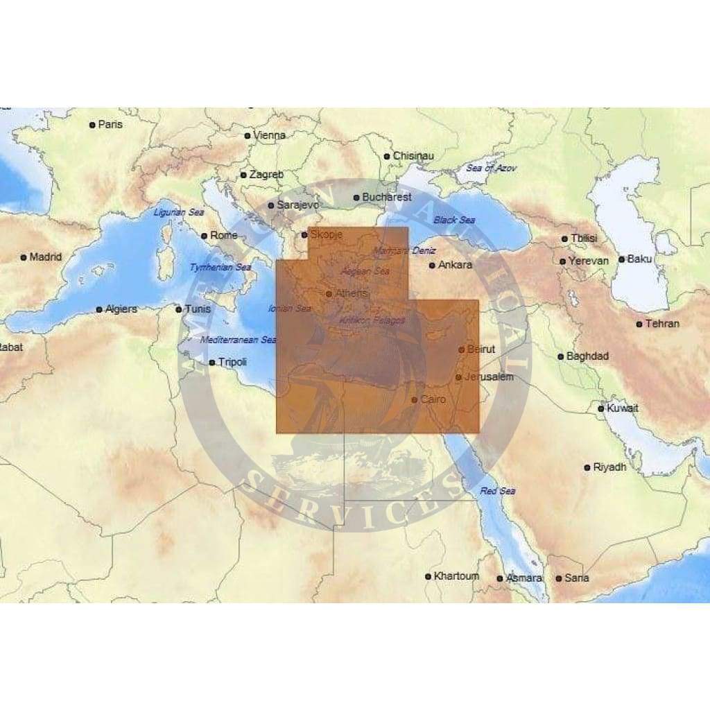 C-Map Max Chart EM-M201: East Mediterranean Coasts Bathy