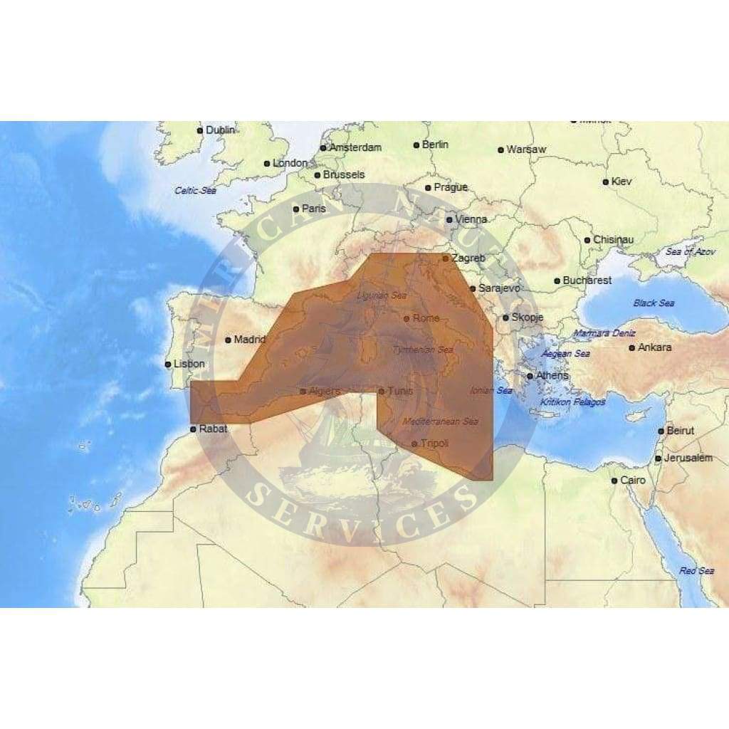 C-Map Max Chart EM-M203: West Mediterranean Coasts Bathy