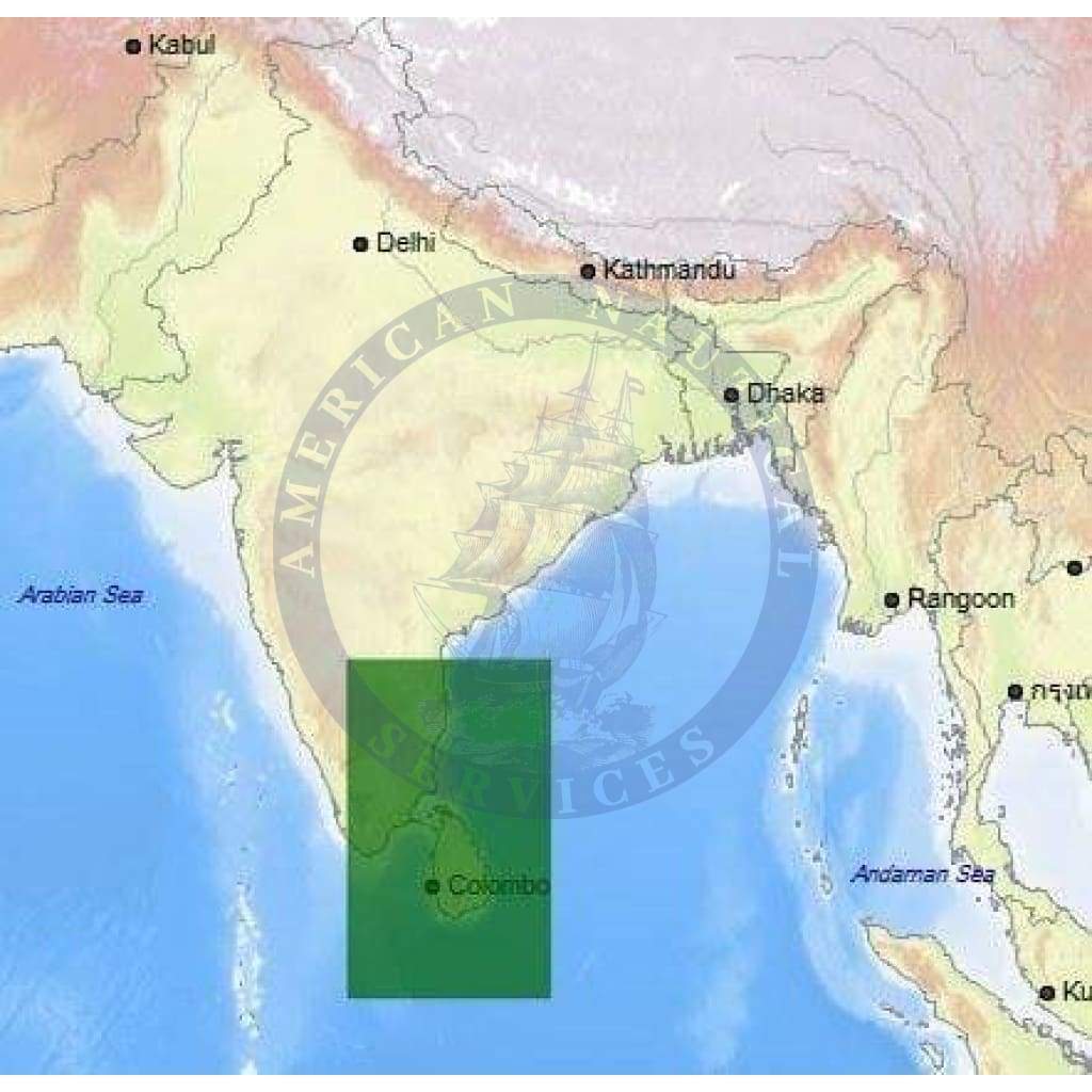 C-Map Max Chart IN-M213: India South East Coast & Sri Lanka
