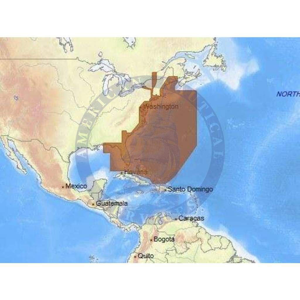 C-Map Max Chart NA-M022: Usa East Coast And Bahamas