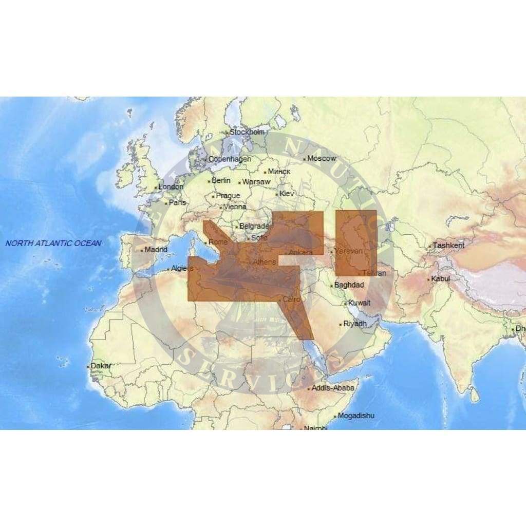 C-Map Max-N+ Chart EM-Y111: East Mediterranean, Black Caspian Seas