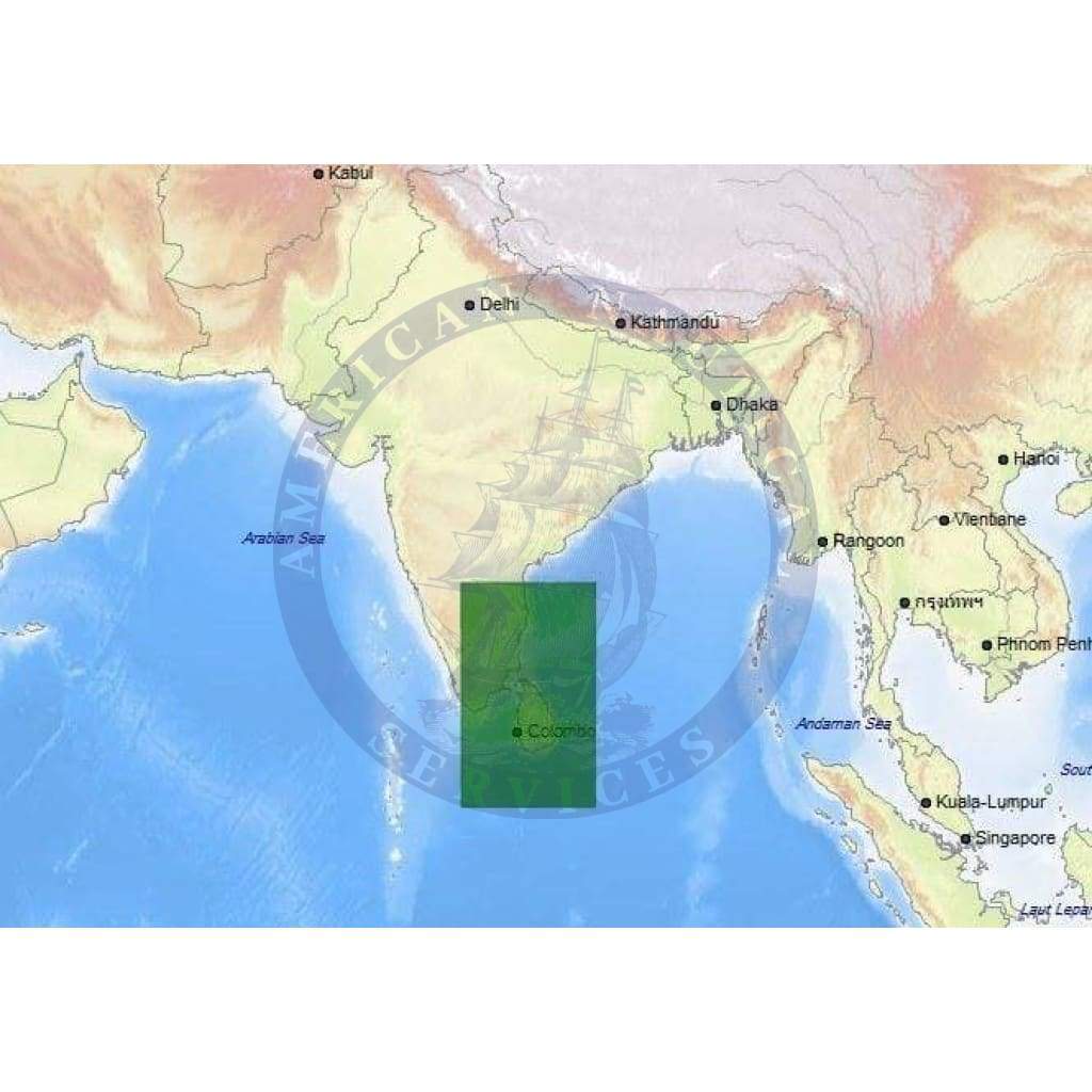 C-Map Max-N+ Chart IN-Y213: India South East Coast & Sri Lanka