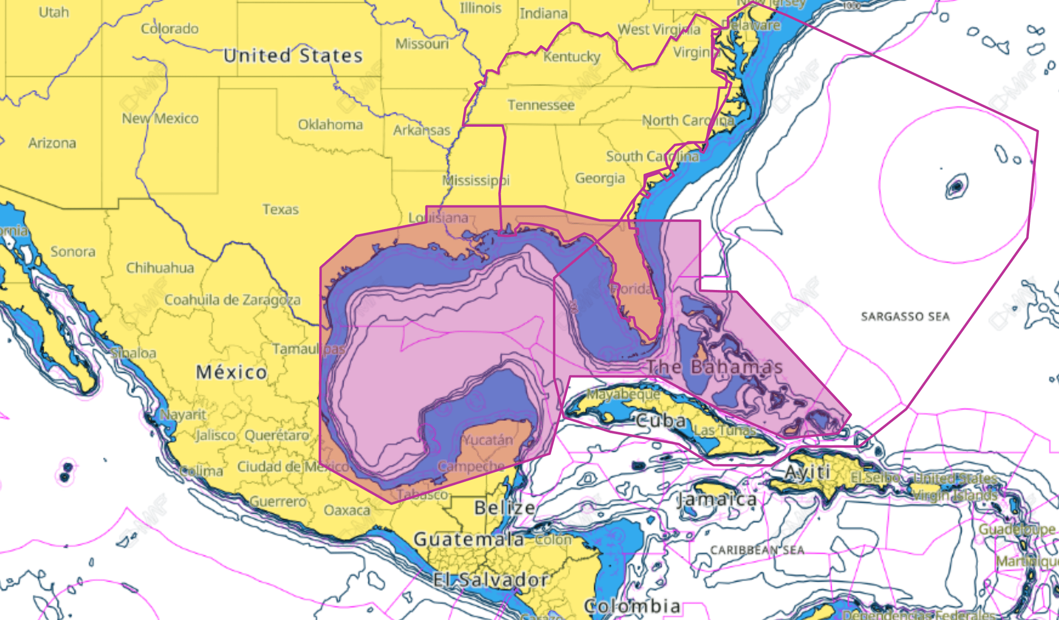 C-Map Max-N+ Chart NA-Y204: Gulf of Mexico and Bahamas