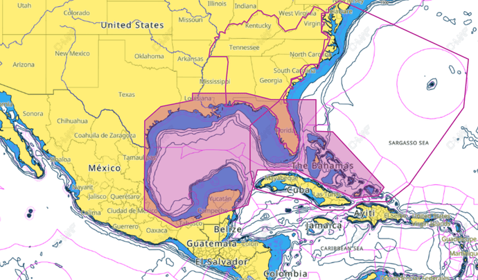 C-Map Max-N+ Chart NA-Y204: Gulf of Mexico and Bahamas