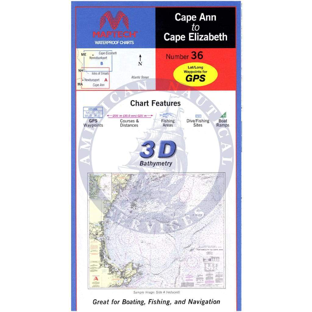 Cape Ann to Cape Elizabeth Waterproof Chart, 3rd Edition