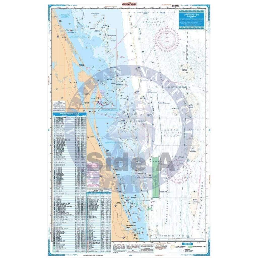 Cape Canaveral Offshore Fish and Dive Chart 124F