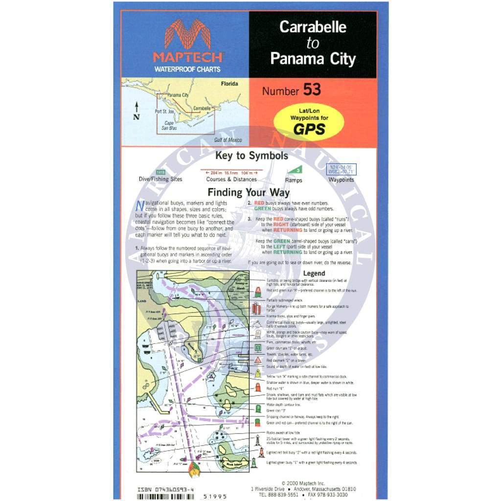 Carrabelle to Panama City Waterproof Chart, 1st Edition
