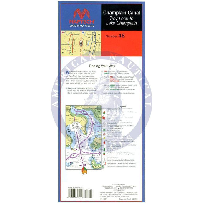 Champlain Canal Waterproof Chart, 1st Edition