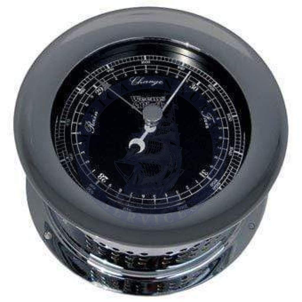 Chrome Plated Atlantis Premiere Barometer with Black Dial & White Scale (Weems & Plath 220704)