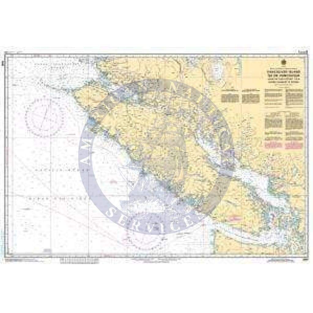 CHS Nautical Chart 3001: Vancouver Island / Île de Vancouver, Juan de Fuca Strait to/à Queen Charlotte Sound