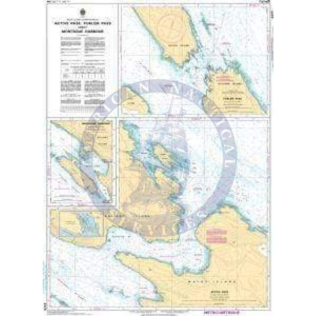 CHS Nautical Chart 3473: Active Pass, Porlier Pass and/et Montague Harbour