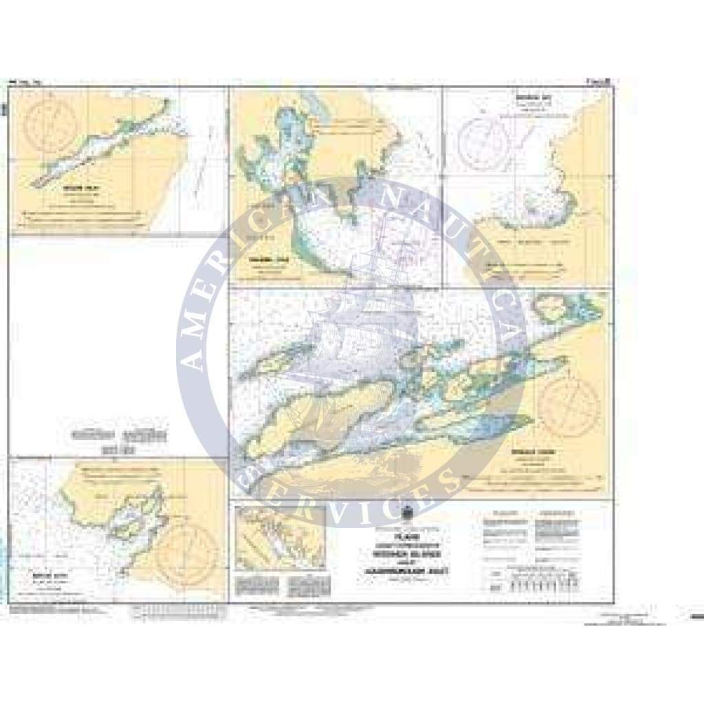CHS Nautical Chart 3555: Plans - Vicinity of/Proximité de Redonda Islands and/et Loughborough Inlet