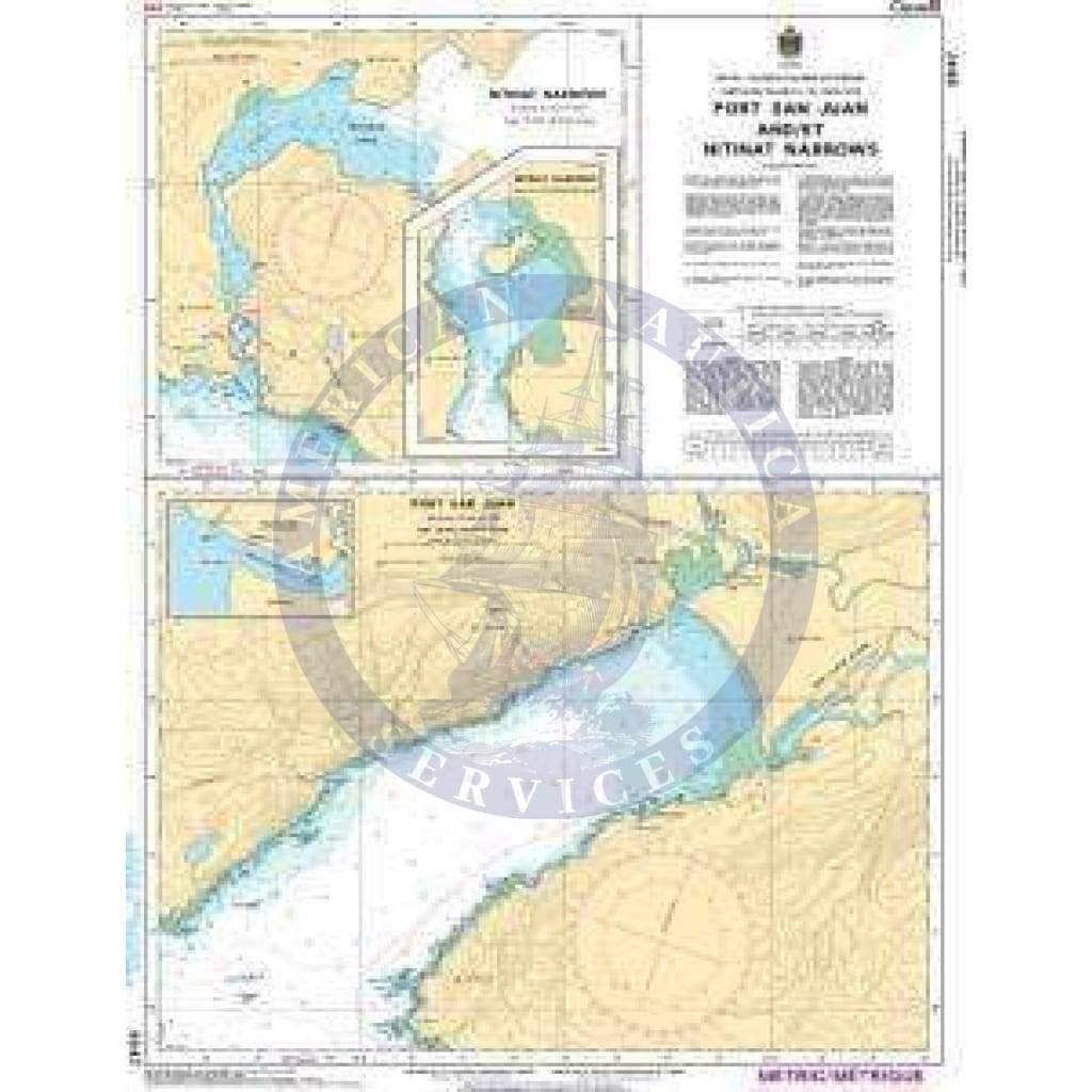 CHS Nautical Chart 3647: Port San Juan and/et Nitinat Narrows