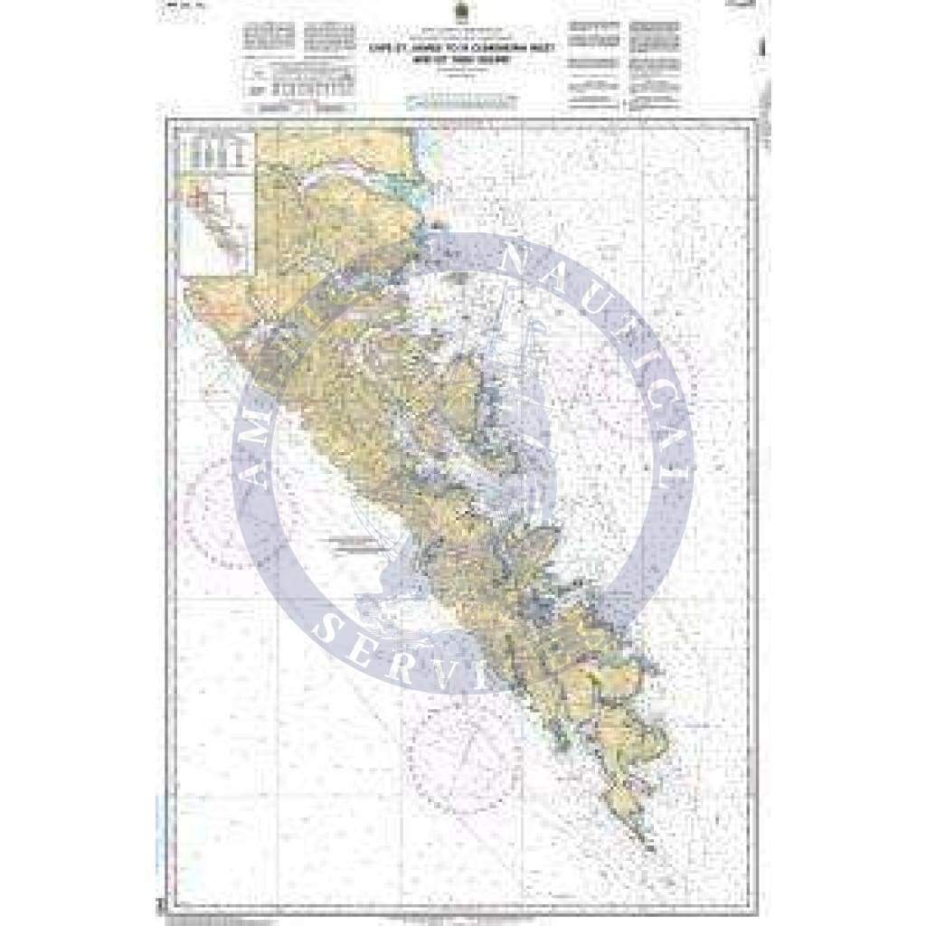 CHS Nautical Chart 3853: Cape St. James to/à Cumshewa Inlet and/et Tasu Sound
