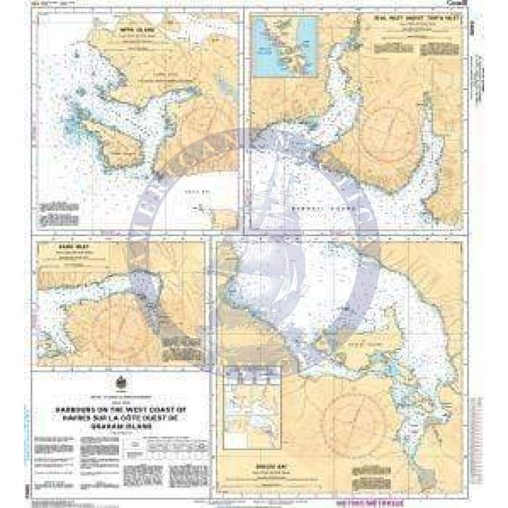 CHS Nautical Chart 3860: Harbours on the West Coast of/Havres sur la côte ouest de Graham Island