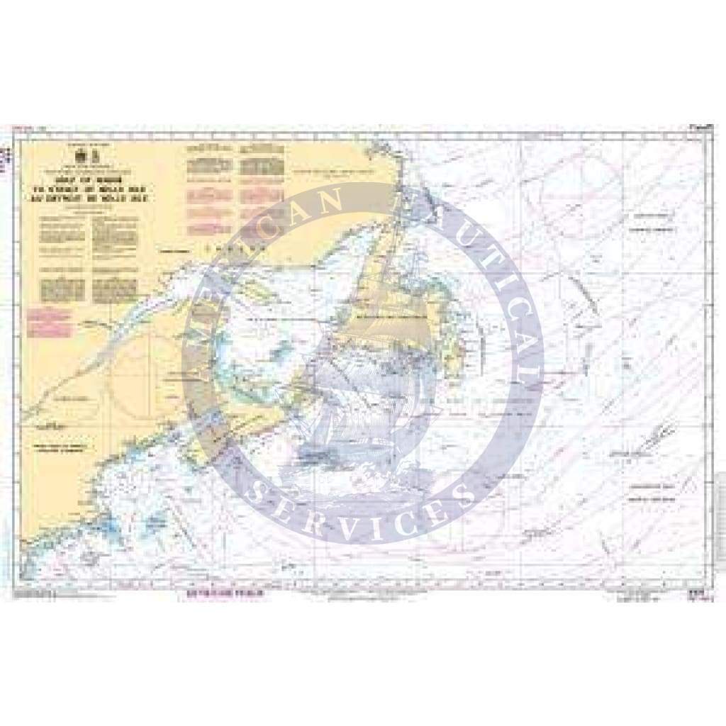 CHS Nautical Chart 4001: Gulf of Maine to Strait of Belle Isle /au Detroit de Belle Isle