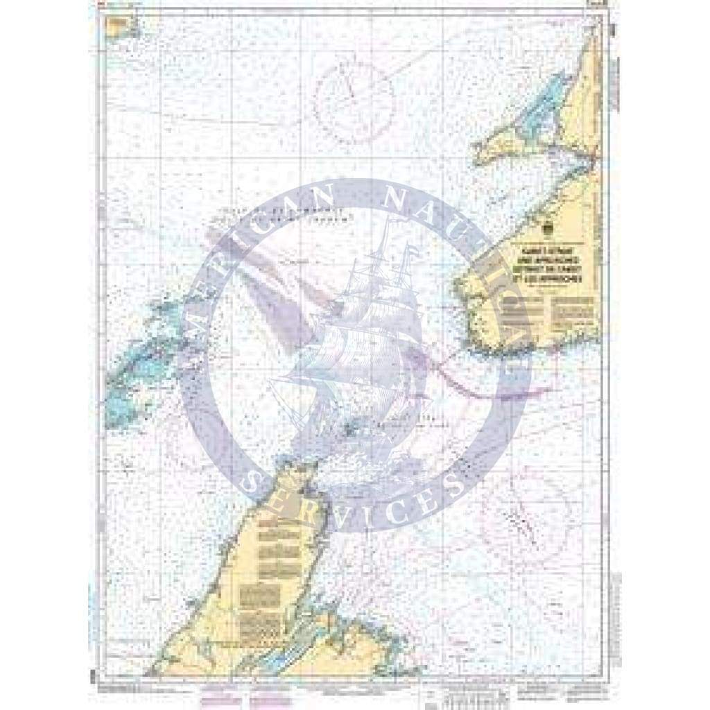 CHS Nautical Chart 4022: Cabot Strait and approaches / Détroit de Cabot et les approches, Scatarie Island to/à Anticosti Island / Île DAnticosti