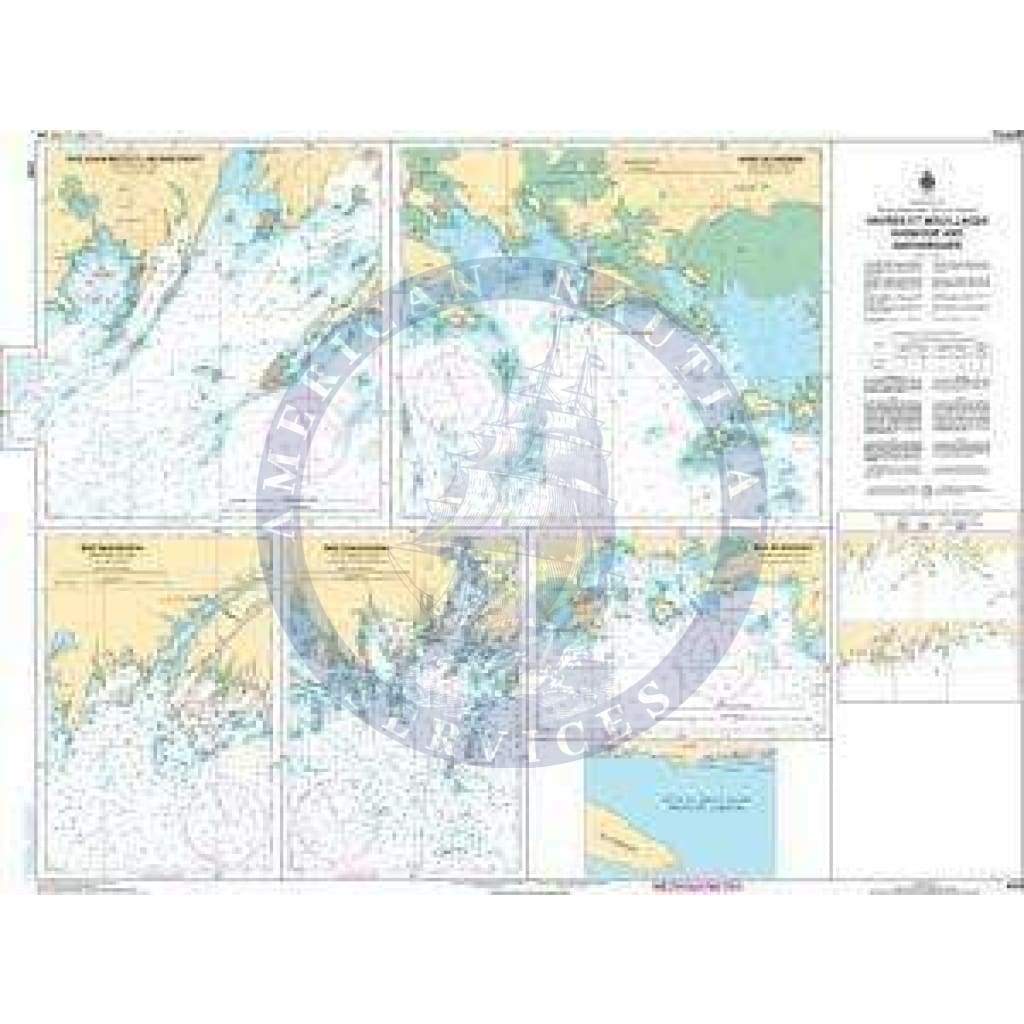 CHS Nautical Chart 4452: Havres et Mouillages - Harbours and Anchorages - Côte-Nord/North Shore