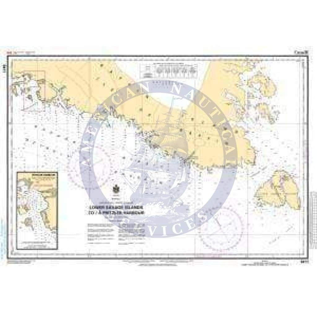 CHS Nautical Chart 5411: Lower Savage Islands to/à Pritzler Harbour