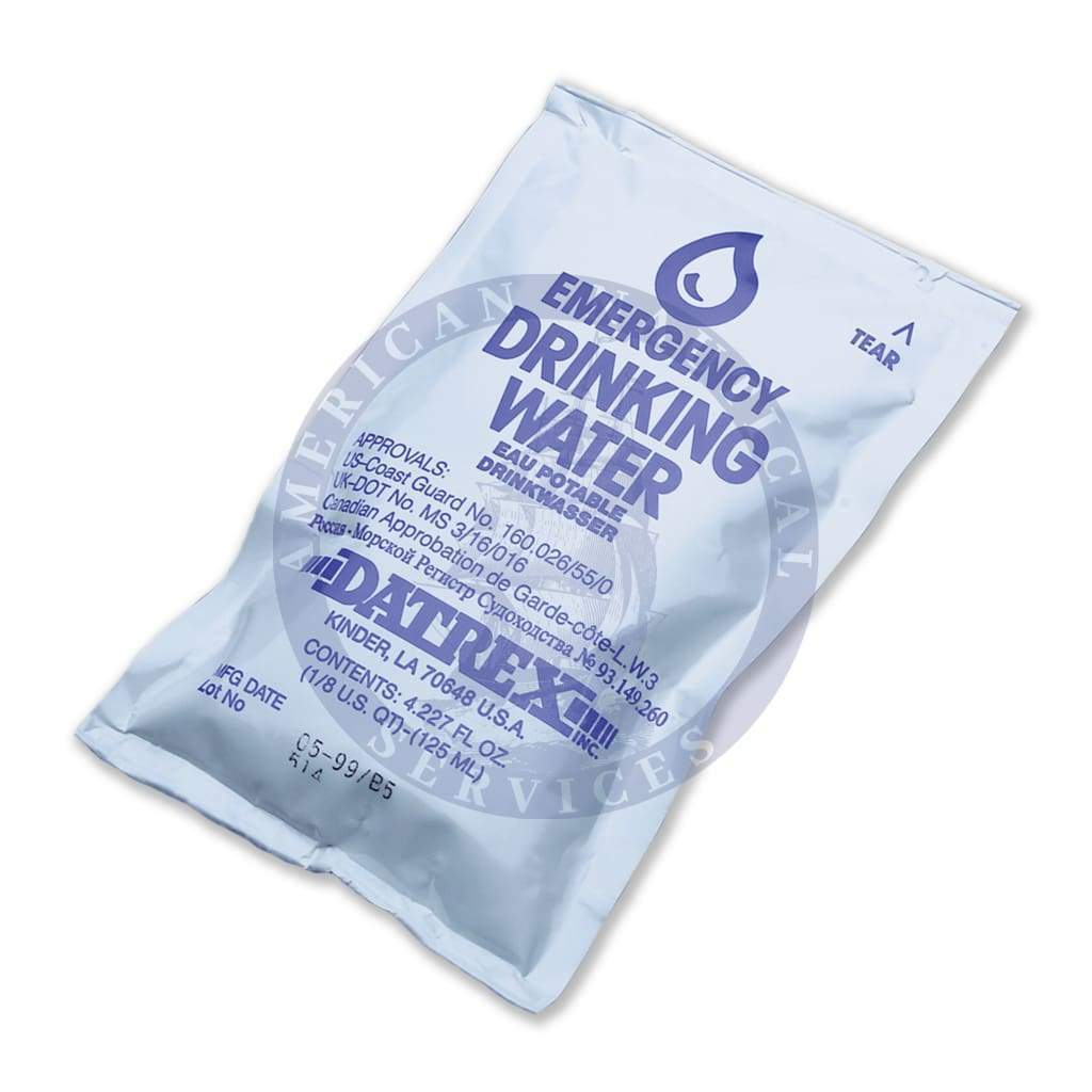 Datrex Emergency Overwrap Water 12 Liters, 96 Bags Per Case, 125 ML Per Bag