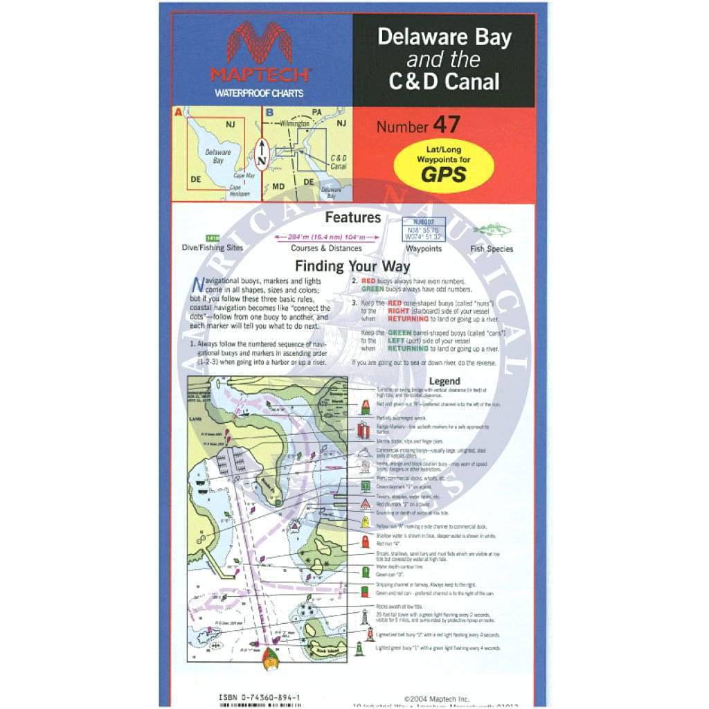 Delaware Bay and the C & D Canal Waterproof Chart, 3rd Edition