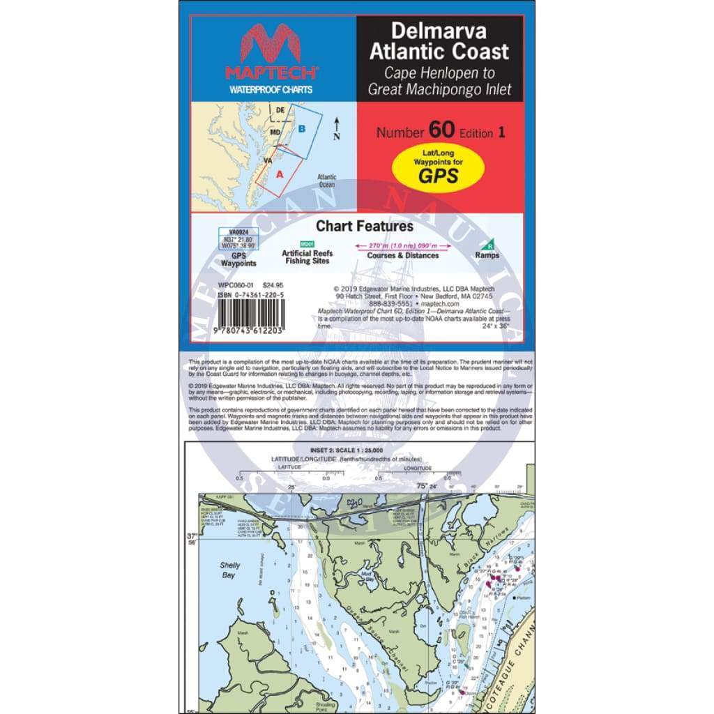 Delmarva Atlantic Coast Waterproof Chart, 1st Edition