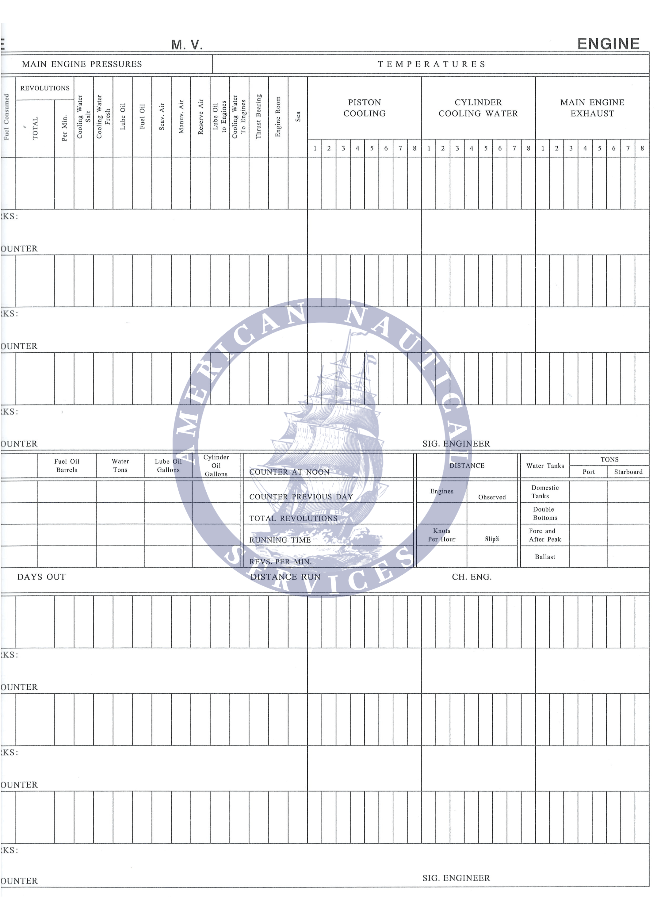 Diesel/Engineroom Log Book (60 Days)