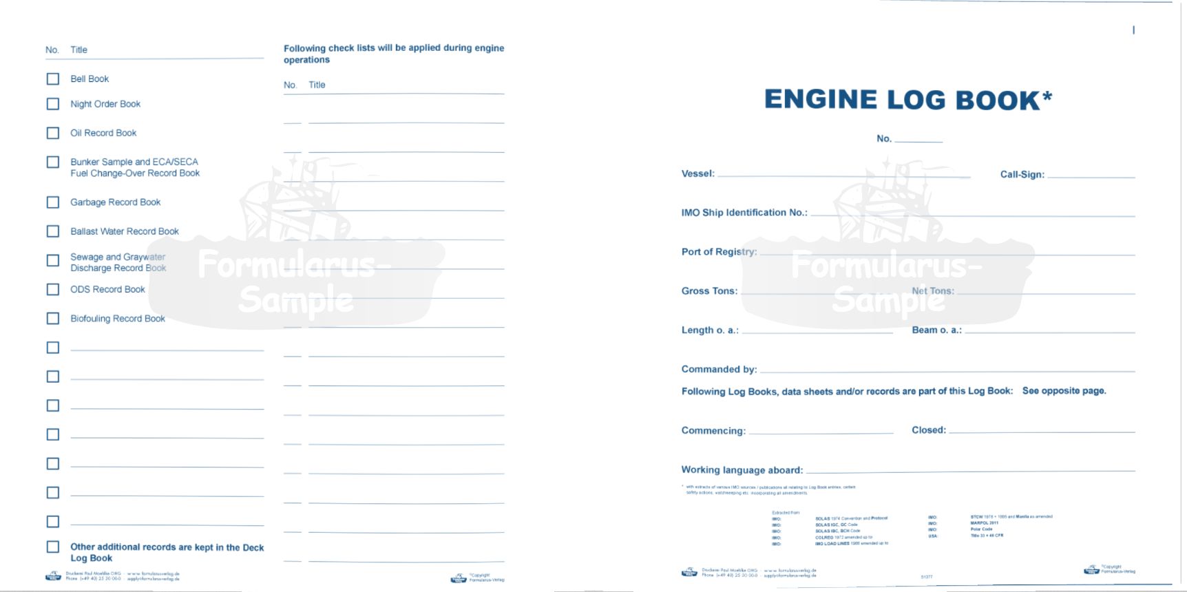 Engine Log Book (3 Months)