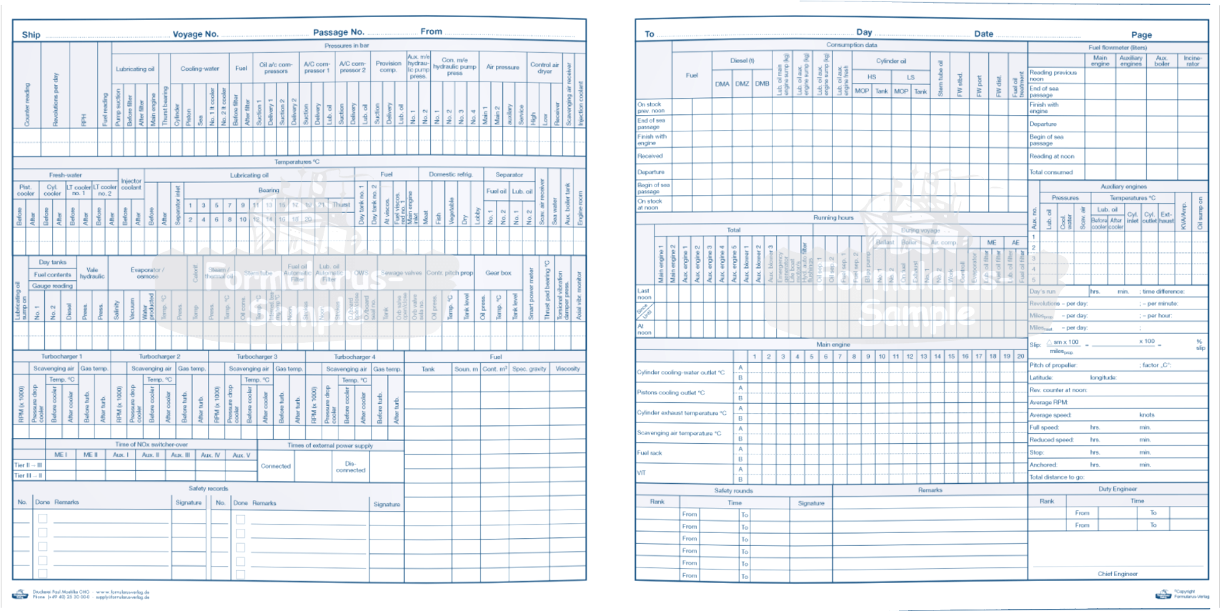 Engine Log Book (3 Months) - For Marine Compliance - Amnautical
