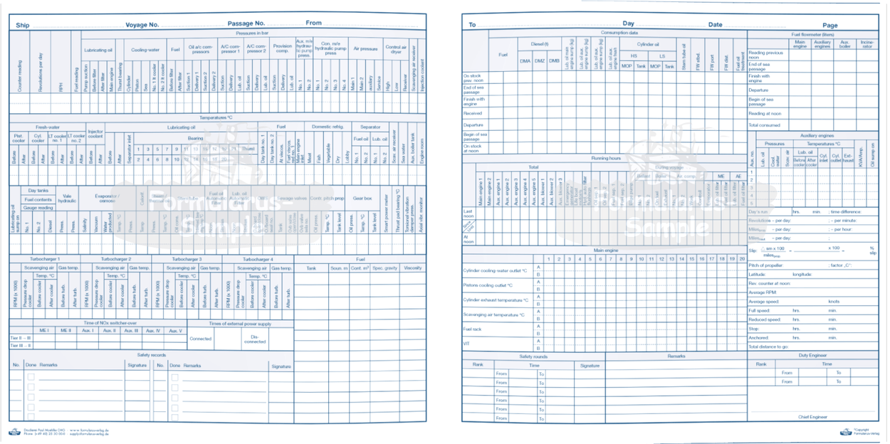 Engine Log Book (3 Months) - For Marine Compliance - Amnautical